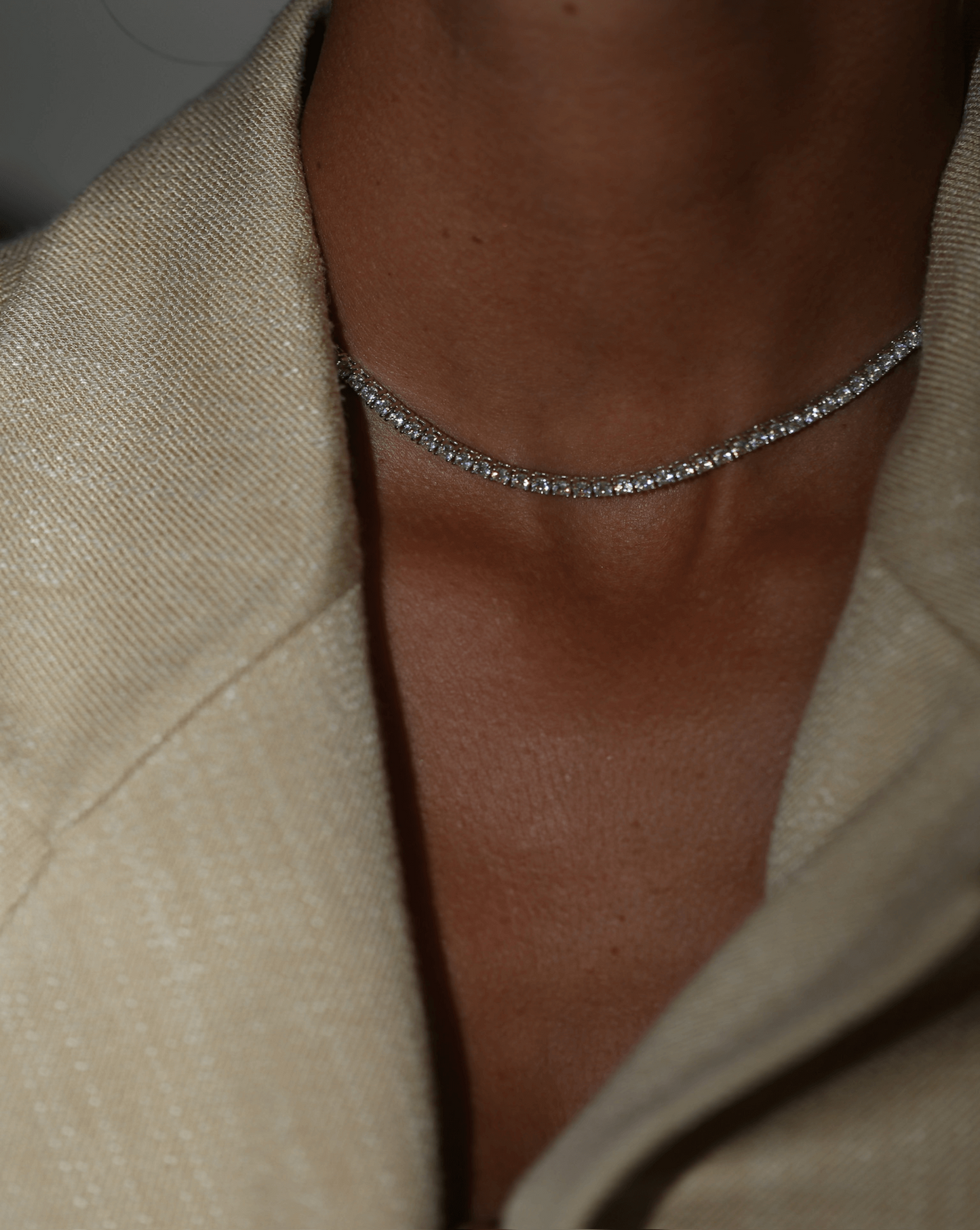 Diana Tennis Necklace | Silver