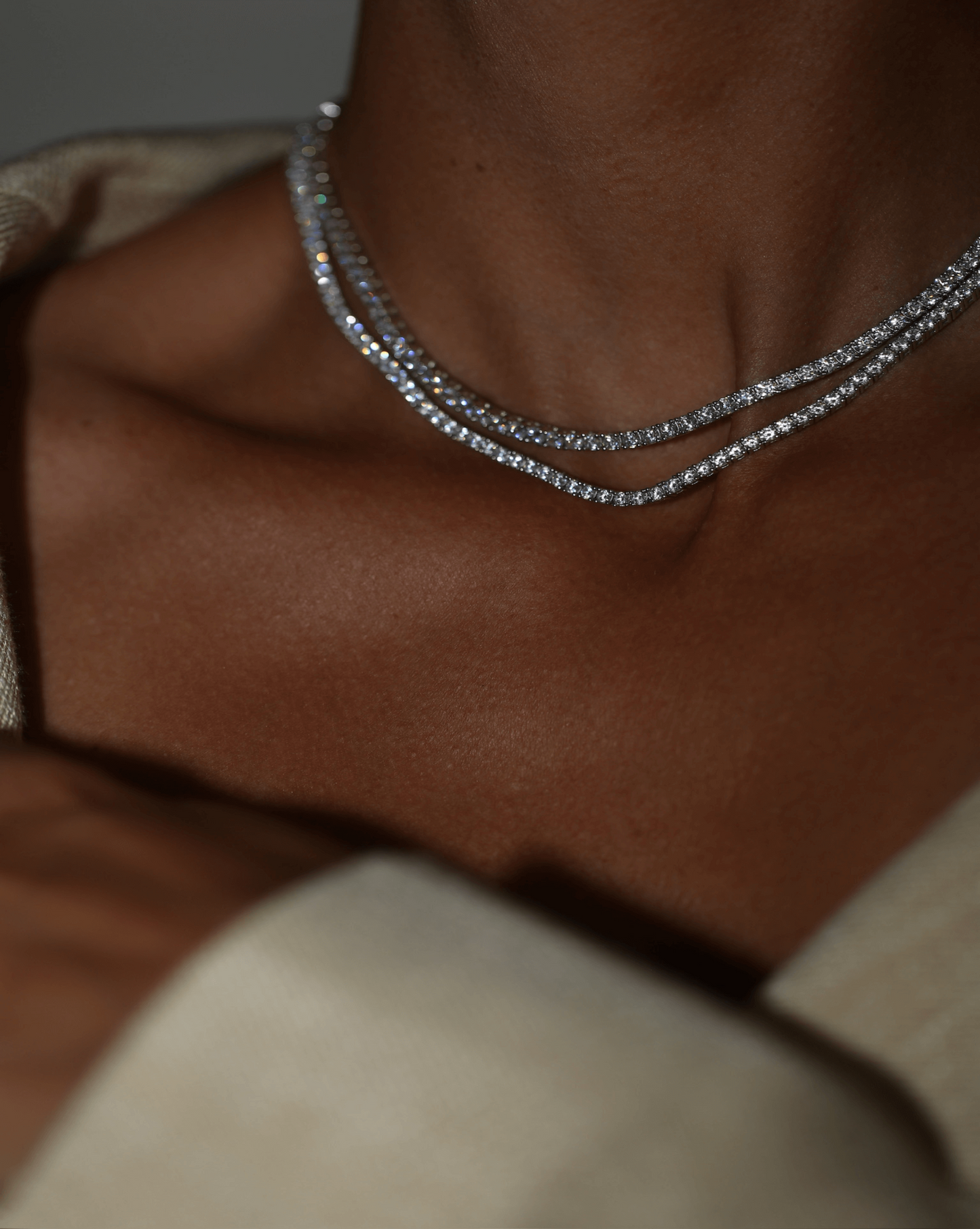 Diana Tennis Necklace | Silver