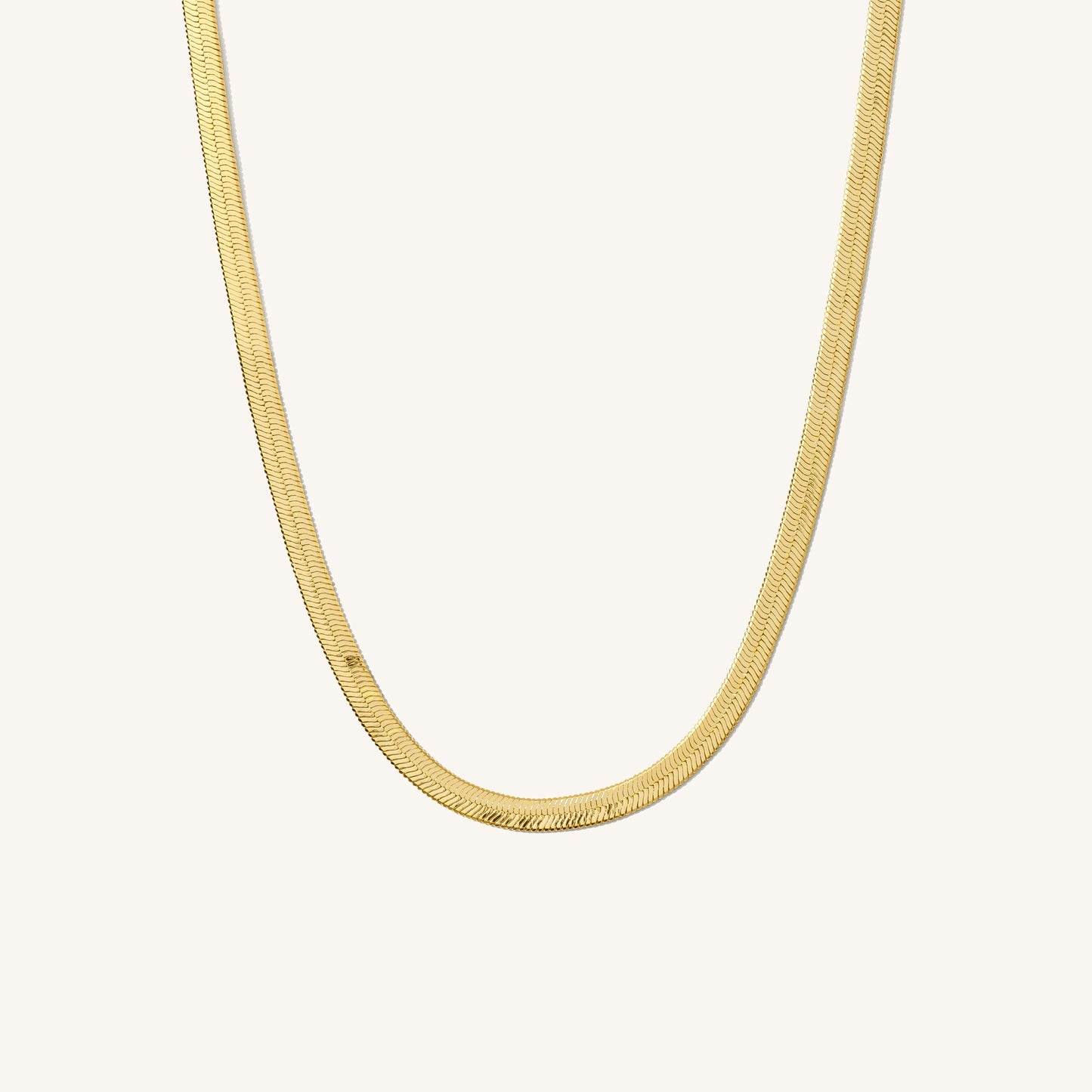 Hailey Herringbone Chain Necklace | Gold