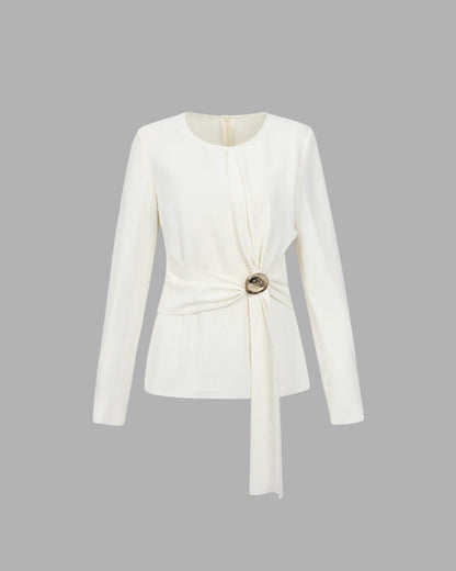 Alba Blouse | Gold Detail Side Twist