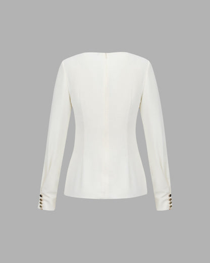 Alba Blouse | Gold Detail Side Twist