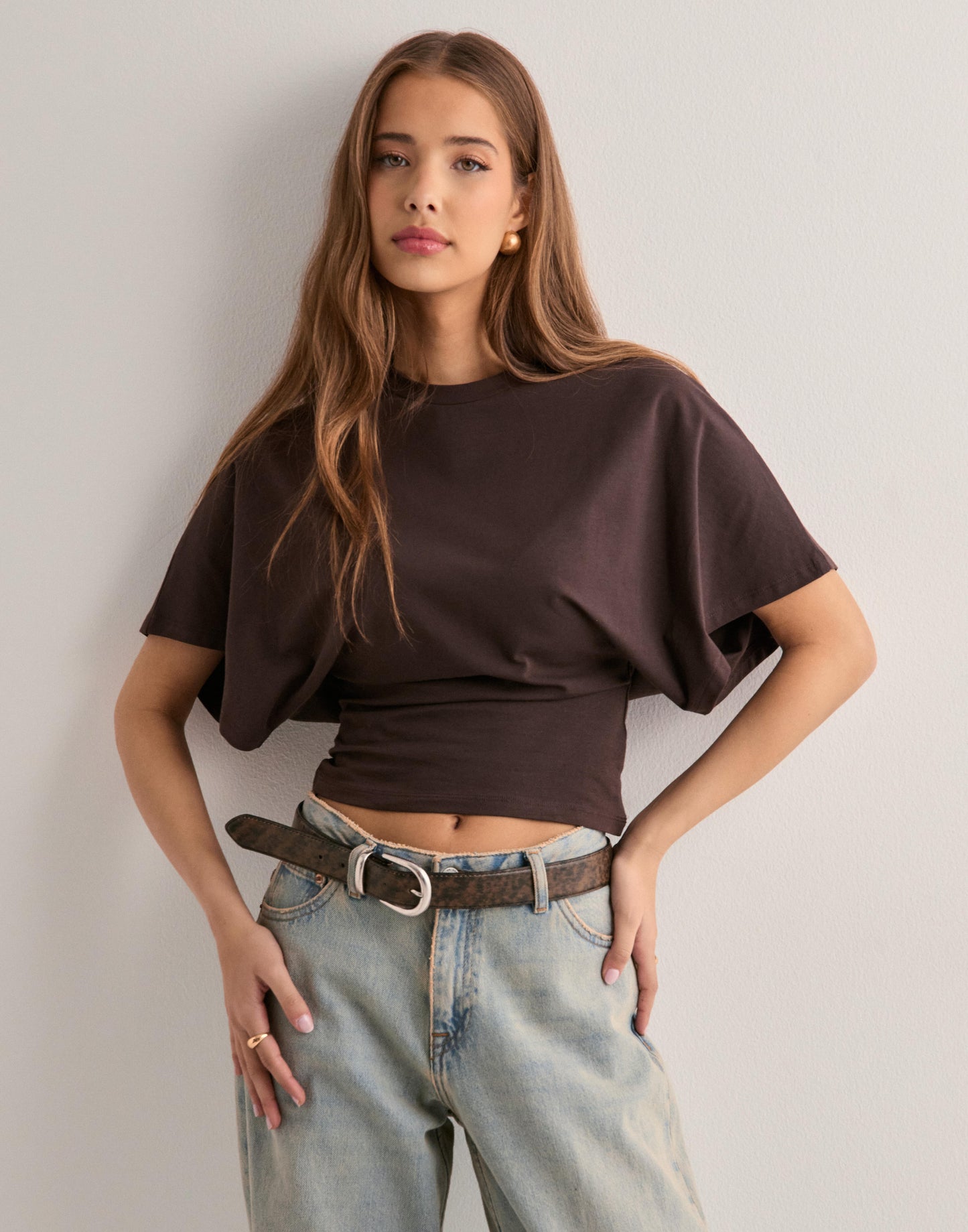 Dolman Sleeve Fitted Tee
