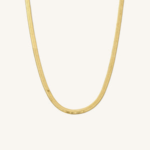 Hailey Herringbone Chain Necklace | Gold